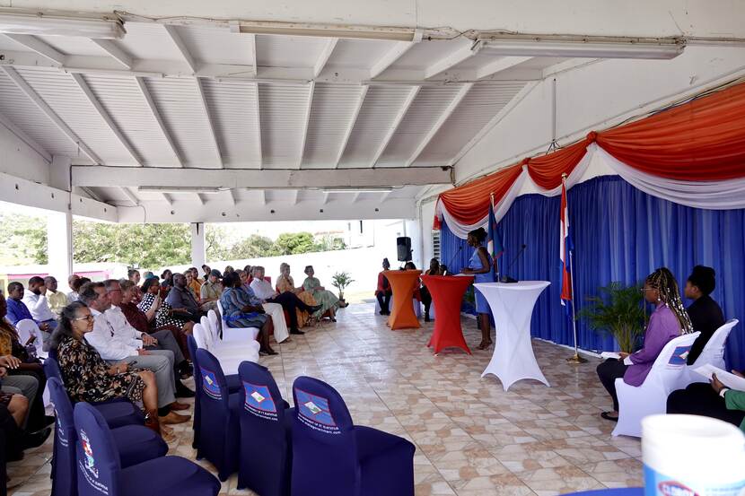 King Willem-Alexander, Queen Máxima and the Princess of Orange attend a debate with young people in St Eustatius