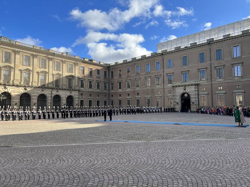 Welcome ceremony for King Willem-Alexander and Queen Máxima at the Royal Palace in Sweden