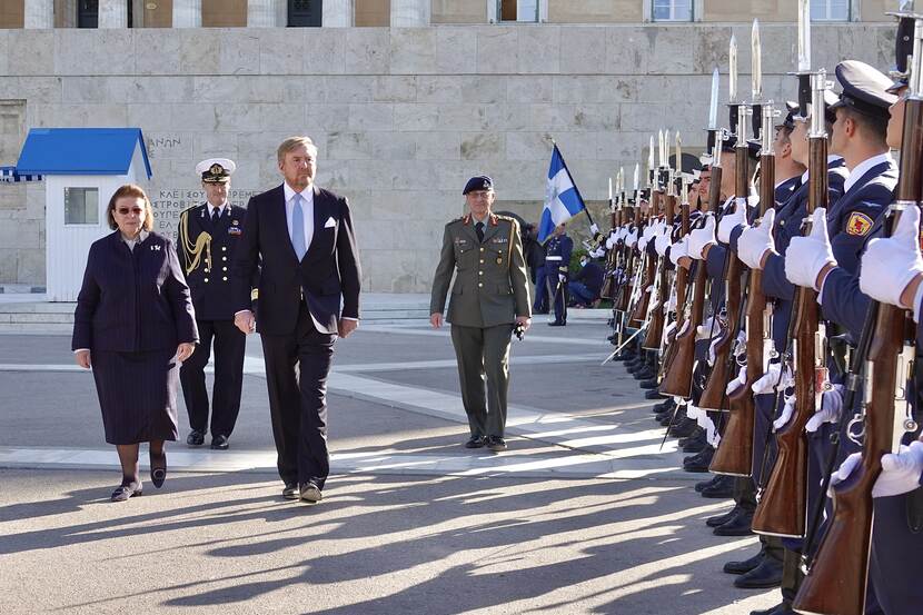King Willem-Alexander at the Monument of the Unknown Soldier in Syntagma Square in Athens