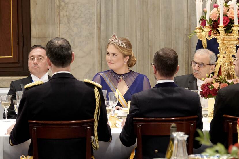 Princess of Orange at state banquet state visit Spain