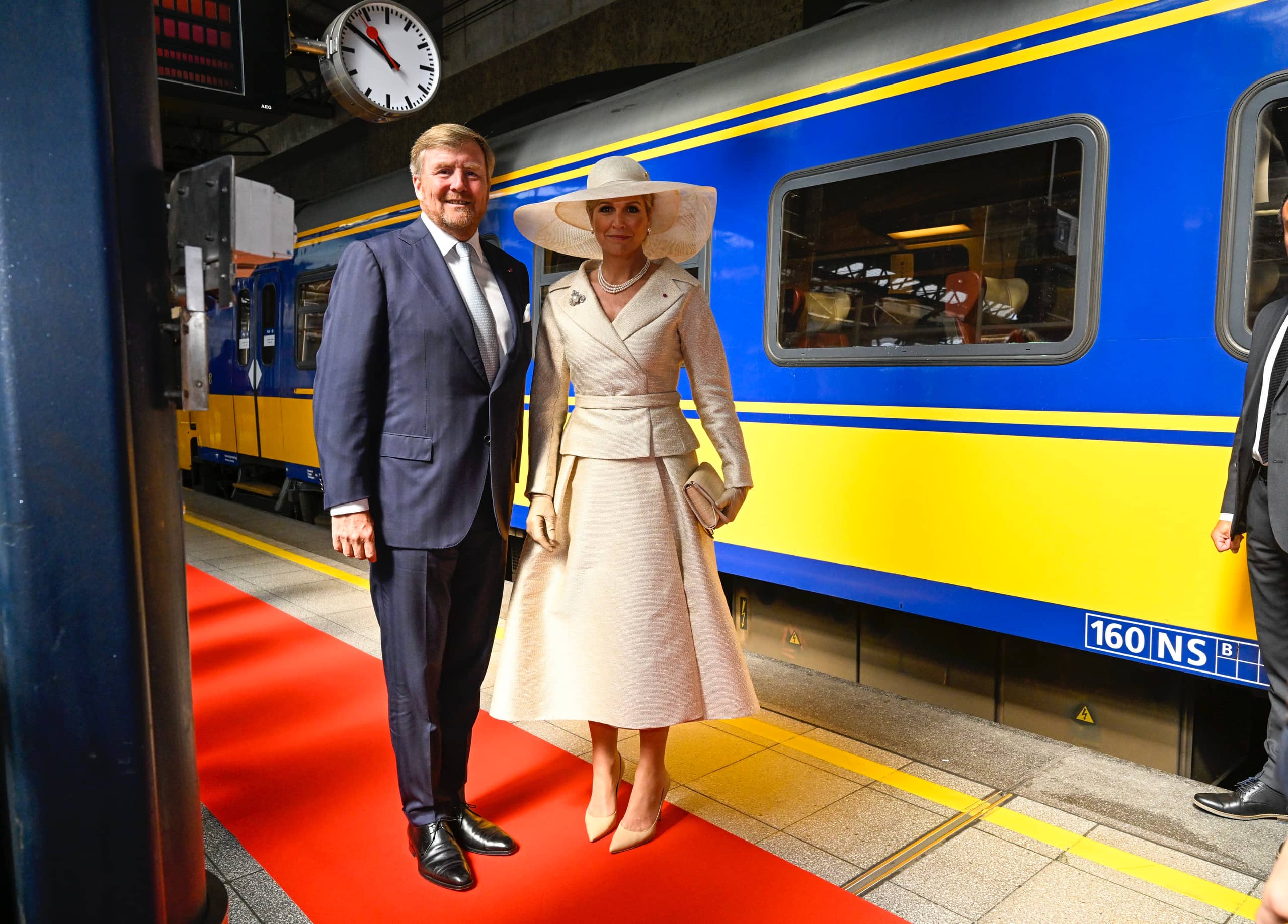 The King and Queen arrive in Brussels on the royal train on 20 June 2023 for a state visit to Belgium
