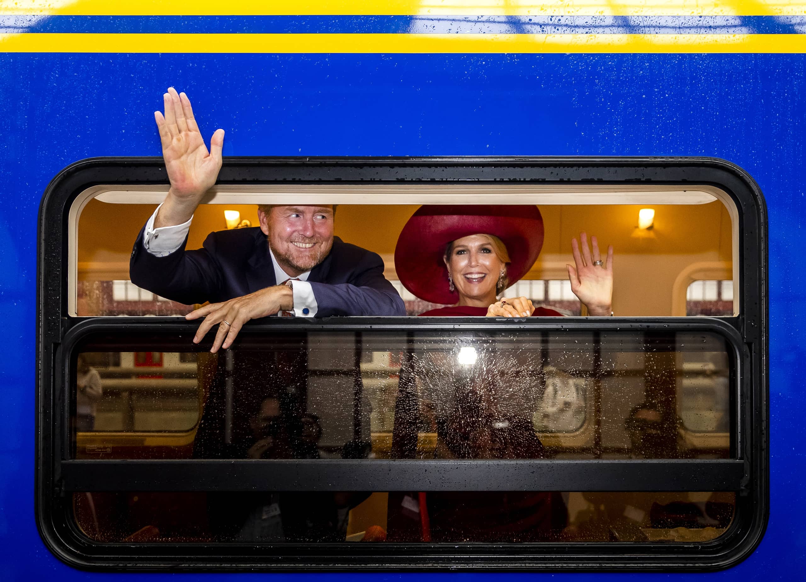 The King and Queen depart from Antwerp on the royal train on 22 June 2023. They had been visiting the city on the last day of their state visit to Belgium