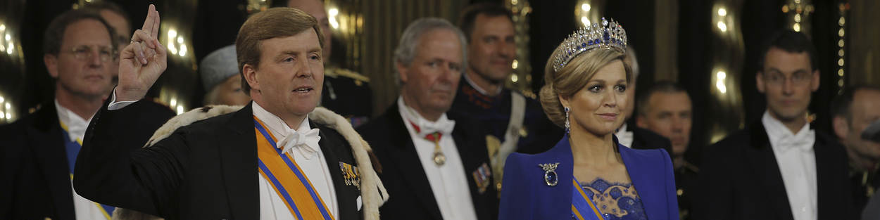 Amsterdam, 30 April 2013: King Willem-Alexander swears his allegiance to the Charter for the Kingdom of the Netherlands and to the Constitution.