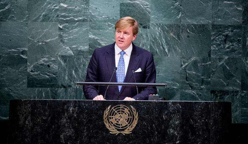 King Willem-Alexander addresses the General Assembly of the United Nations in New York at the opening of the General Debate