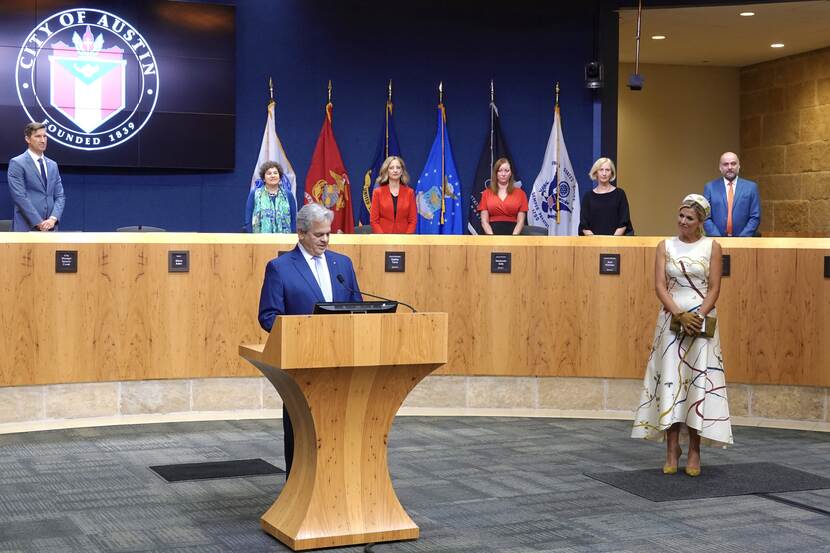 Queen Máxima and Mayor Steve Adler