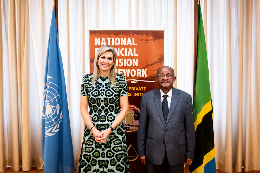 Queen Máxima and Professor Florens Luoga, Governor of the Bank of Tanzania