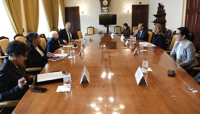 Queen Máxima meets with US Secretary of the Treasury Janet Yellen