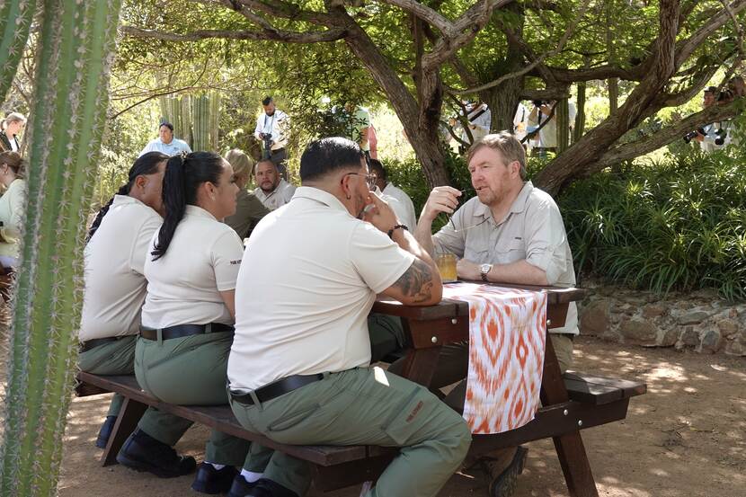 King Willem Alexander and rangers at Arikok National Park Aruba