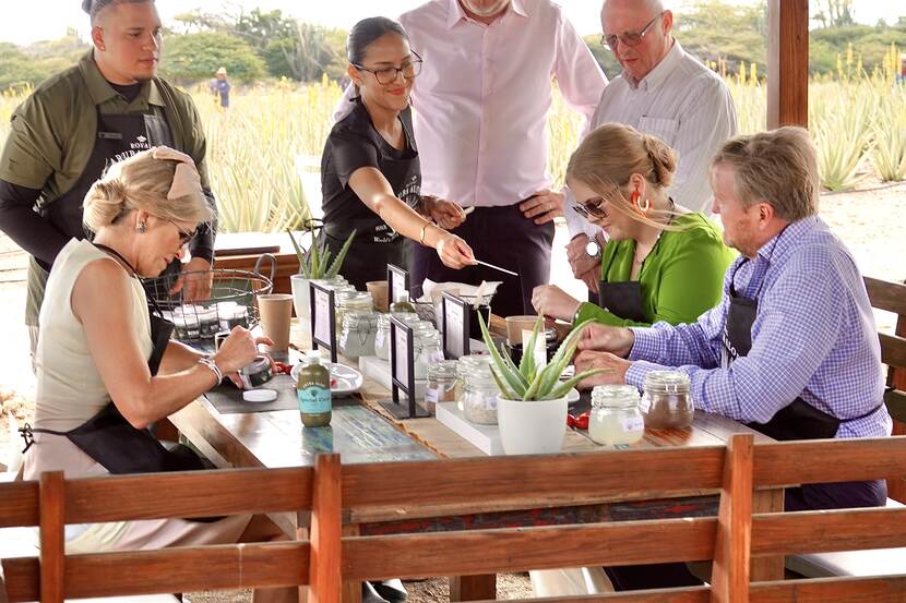 King Willem Alexander, Queen Máxima, the Princess of Orange at Royal Aruba Aloe