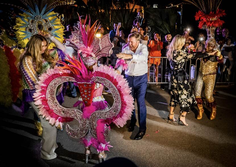King Willem-Alexander, Queen Máxima and the Princess of Orange visit the Bon Bini Festival at Aruba