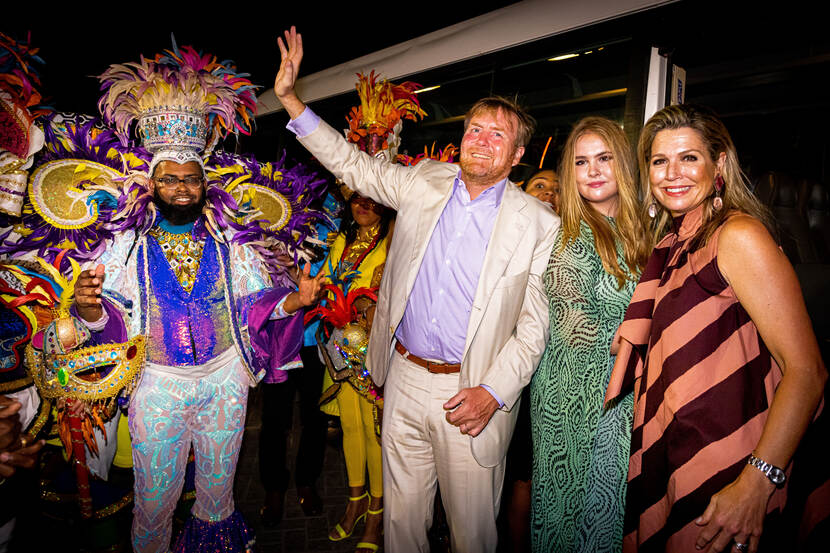 King Willem-Alexander, Queen Máxima and the Princess of Orange at a Tumba Music Concert in Curacao