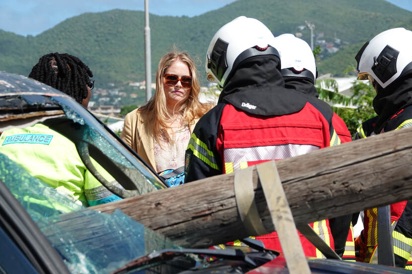 Princess of Orange visits the emergency and disaster response services in St Maarten