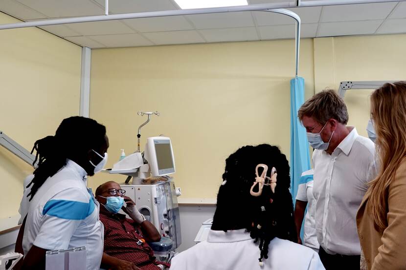King Willem-Alexander and the Princess of Orange at the St Maarten Medical Center