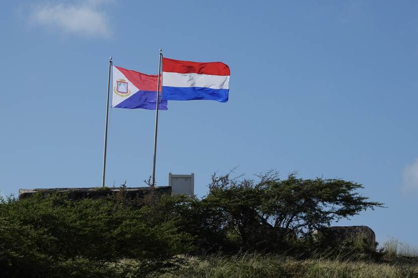 Flags St Maarten and The Netherlands