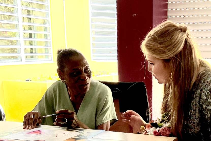 The Princess of Orange at the White and Yellow Cross residential home in St Maarten