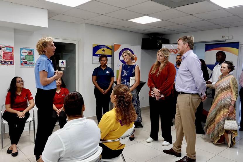 King Willem-Alexander, Queen Máxima and the Princess of Orange visit Resources for Community Resilience in St Maarten
