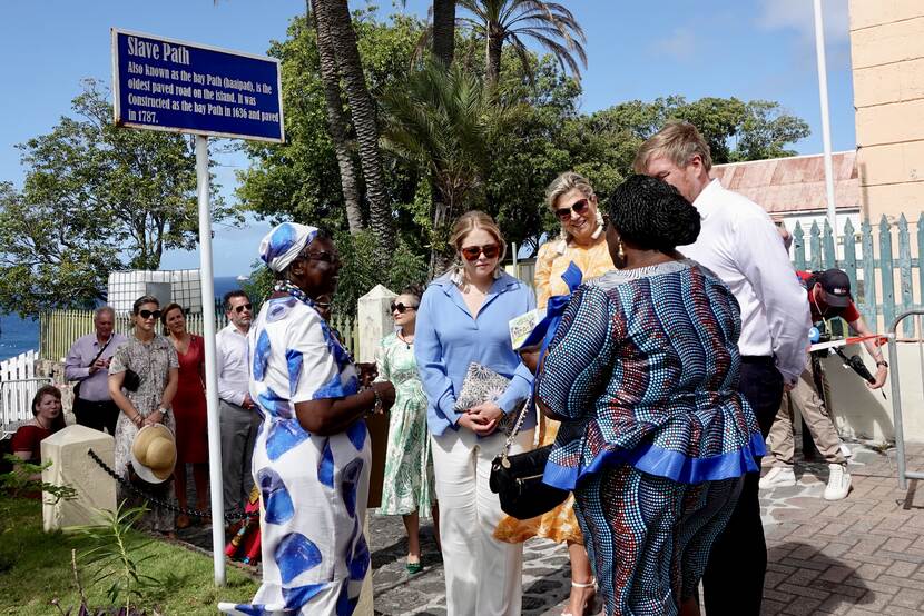 King Willem-Alexander, Queen Máxima and the Princess of Orange meet Statia residents in St Eustatius