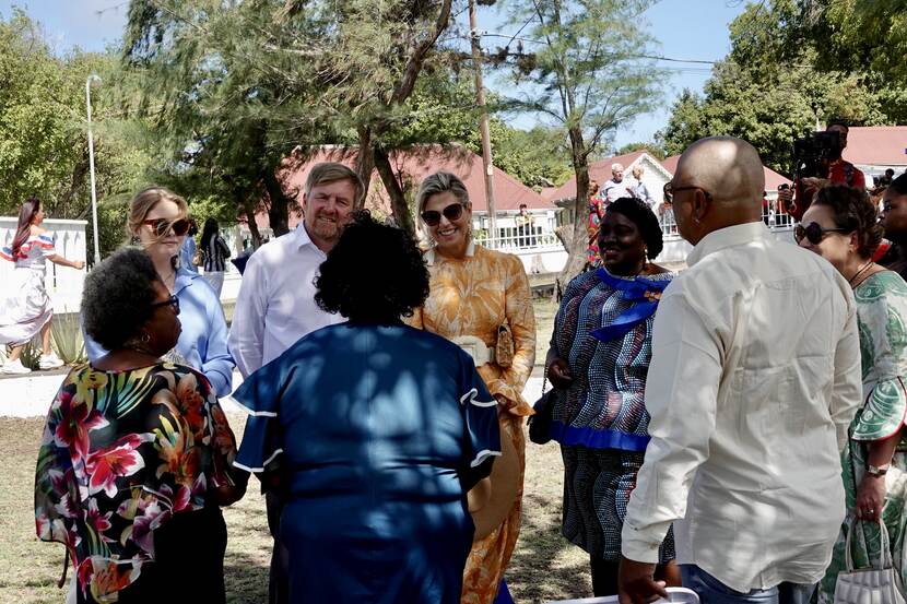King Willem-Alexander, Queen Máxima and the Princess of Orange meet Statia residents in St Eustatius