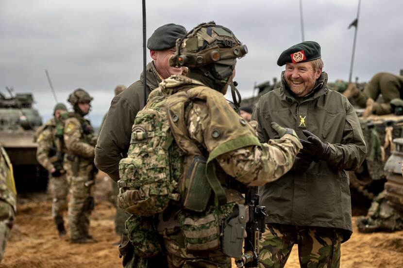 King Willem-Alexander visits Dutch troops in Lithuania