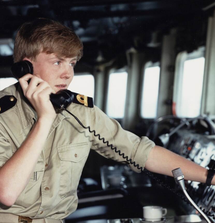 The King performed his military service in the Royal Netherlands Navy.