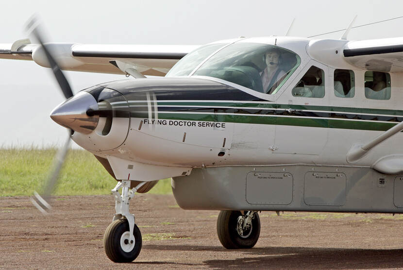 The Prince of Orange on a working visit to AMREF Flying Doctors in Kenya, January 2007.