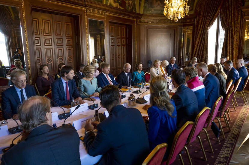 King Willem-Alexander and Queen Máxima at the meeting with CEOs of Dutch and Swedish companies