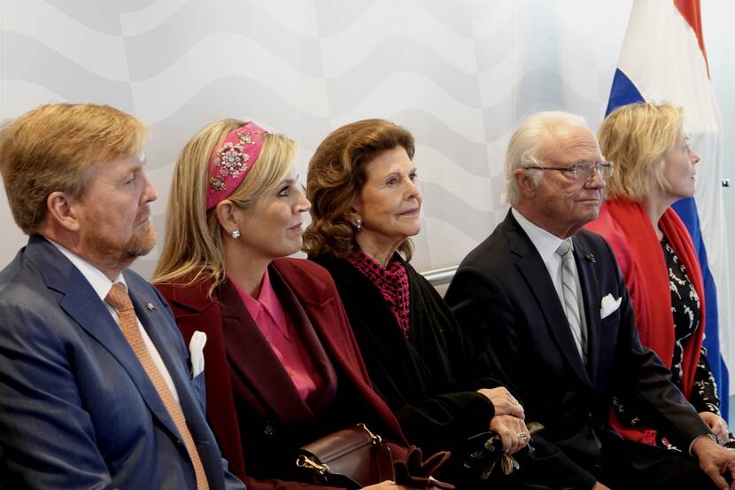 King Willem-Alexander and Queen Máxima at the boat tour of Gothenburg harbour