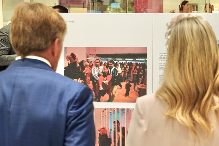King Willem-Alexander and Queen Máxima visit the World Press Photo exhibition on women’s rights in Athens