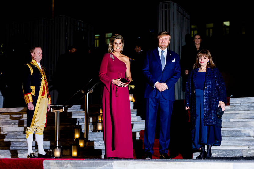 King Willem-Alexander, Queen Máxima and president Sakellaropoulou at a performance by the Nederlands Danstheater in Athens