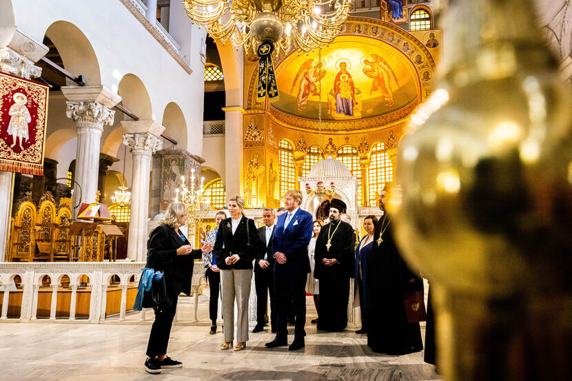 King Willem-Alexander and Queen Máxima visit the church of Agios Dimitrios in Thessaloniki