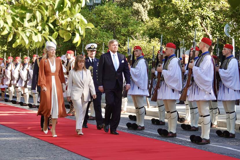 King Willem-Alexander, Queen Máxima and president Katerina Sakellaropoulou of Greece