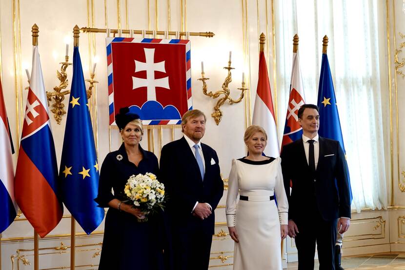 King Willem-Alexander and Queen Máxima with President Zuzana Čaputová at Presidential Palace Bratislava
