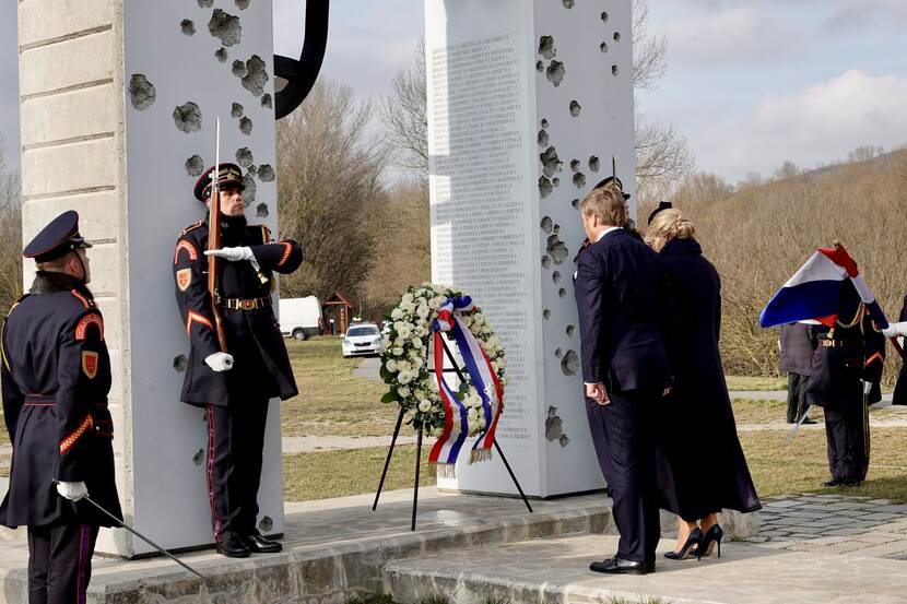 King Willem-Alexander and Queen Máxima at the Gate of Freedom in Devín Slovakia