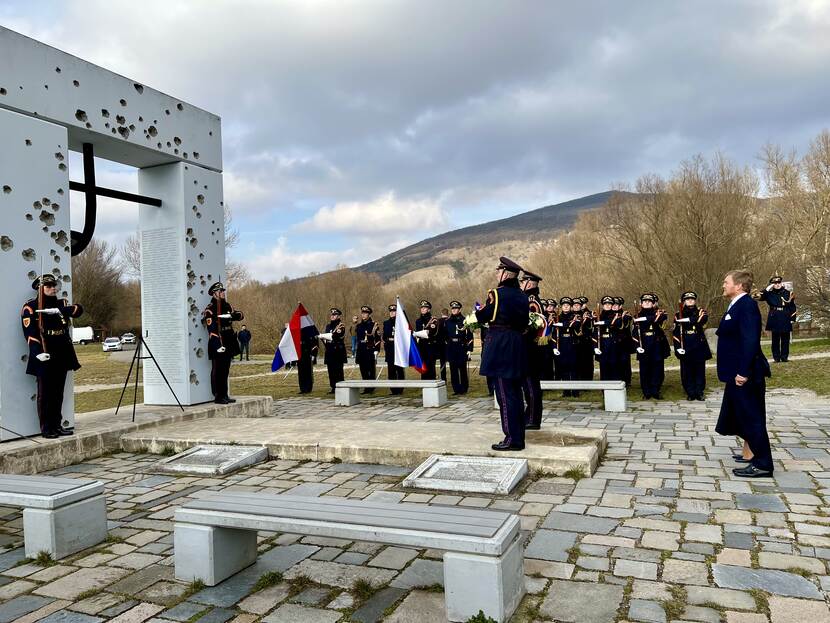 King Willem-Alexander and Queen Máxima at the Gate of Freedom in Devín Slovakia