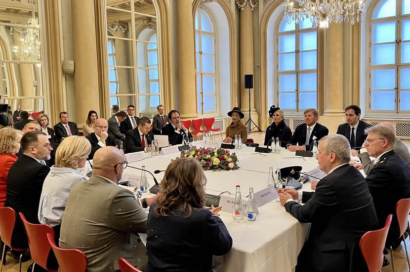 King Willem-Alexander and Queen Máxima meet with representatives of the Slovak press, government and police