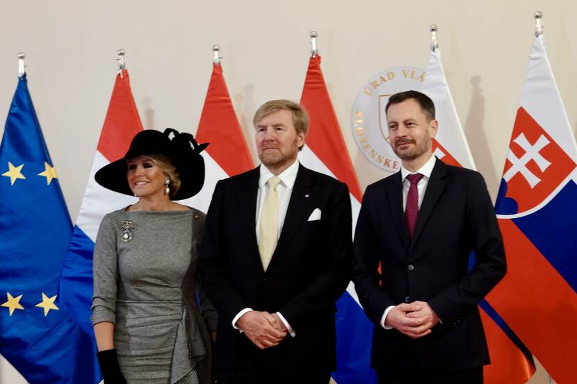 King Willem-Alexander, Queen Máxima and Prime Minister Eduard Heger