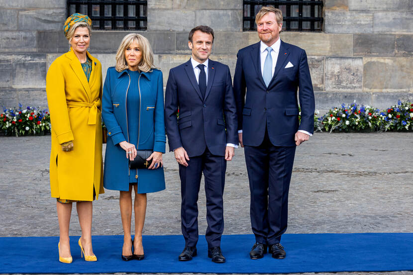 King Willem-Alexander, Queen Máxima, President Macron and Brigitte Macron