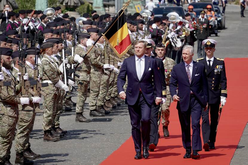 Welcome ceremony state visit Belgium King Willem-Alexander and Queen Máxima