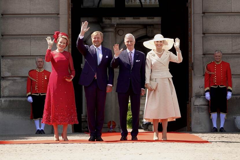 Welcome ceremony state visit Belgium King Willem-Alexander and Queen Máxima