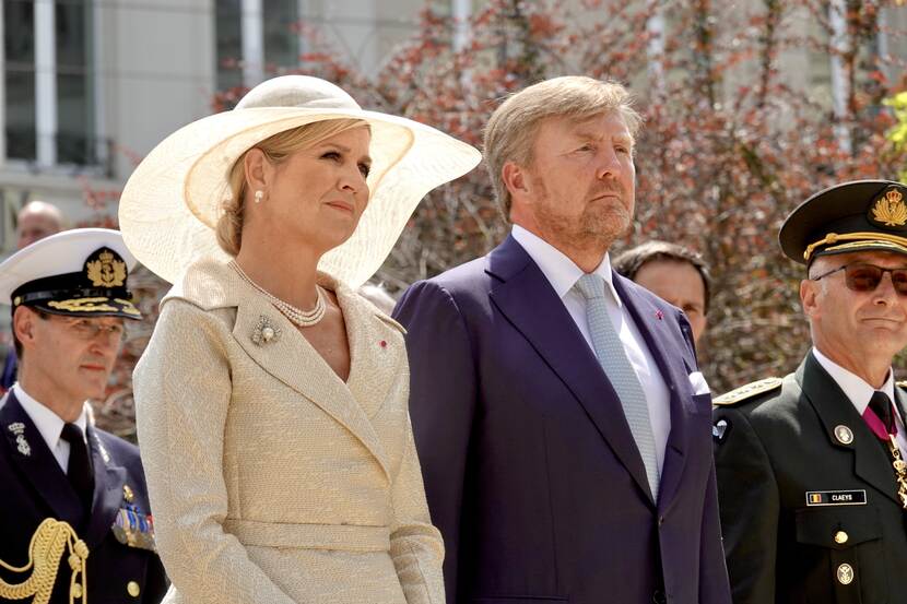 Wreath-laying ceremony state visit Belgium King Willem-Alexander and Queen Máxima