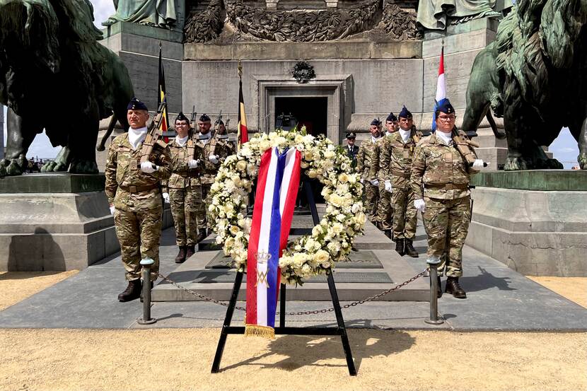 Wreath-laying ceremony state visit Belgium King Willem-Alexander and Queen Máxima