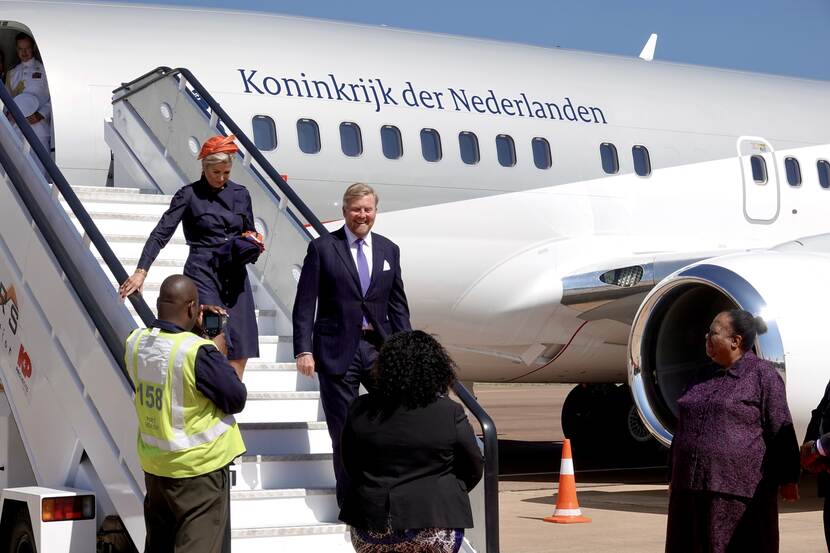 Arrival King Willem-Alexander and Queen Máxima at Pretoria