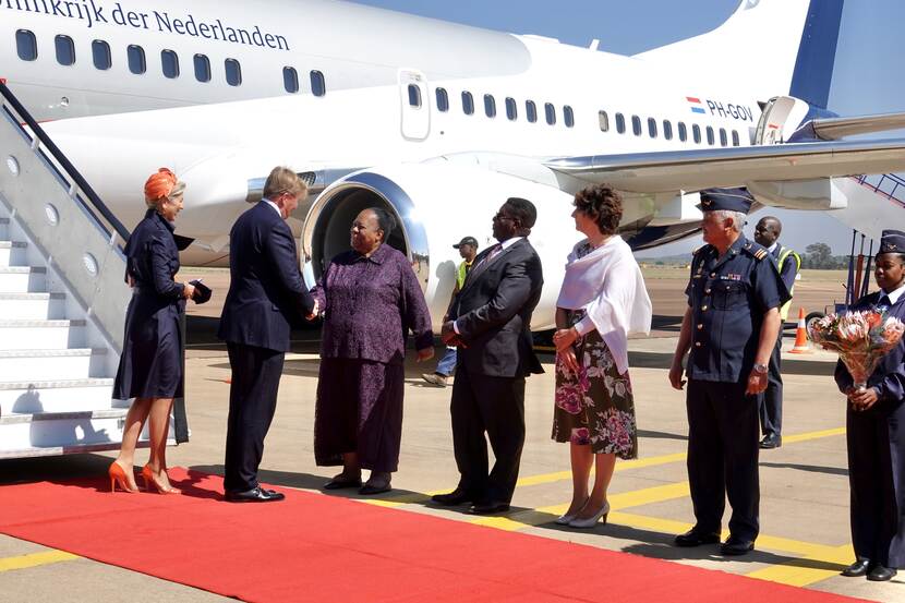 Arrival King Willem-Alexander and Queen Máxima at Pretoria
