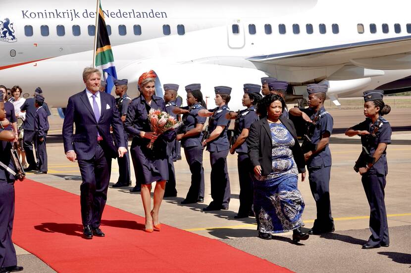 Arrival King Willem-Alexander and Queen Máxima at Pretoria