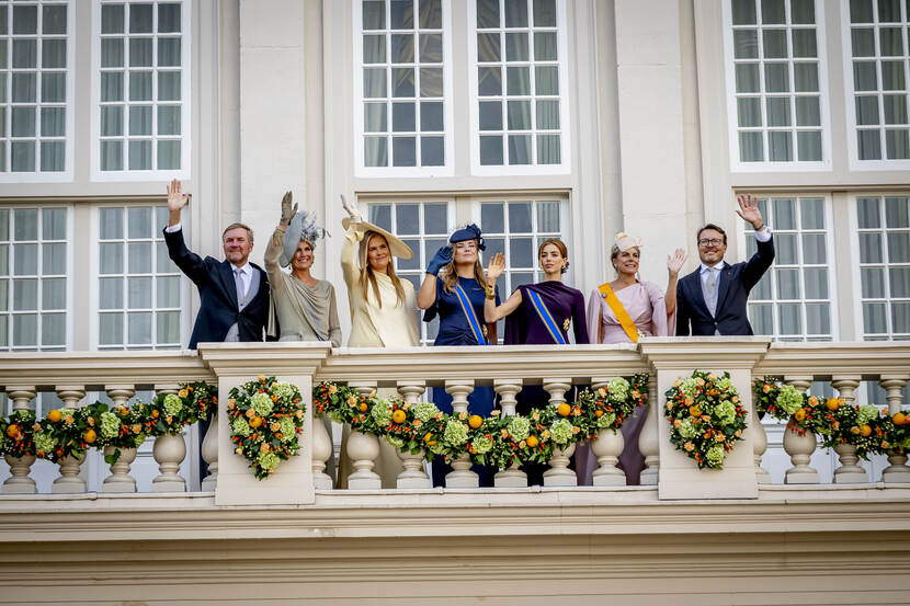 Royal Familiy on the balcony of Palace Noordeinde, Prinsjesdag 2025